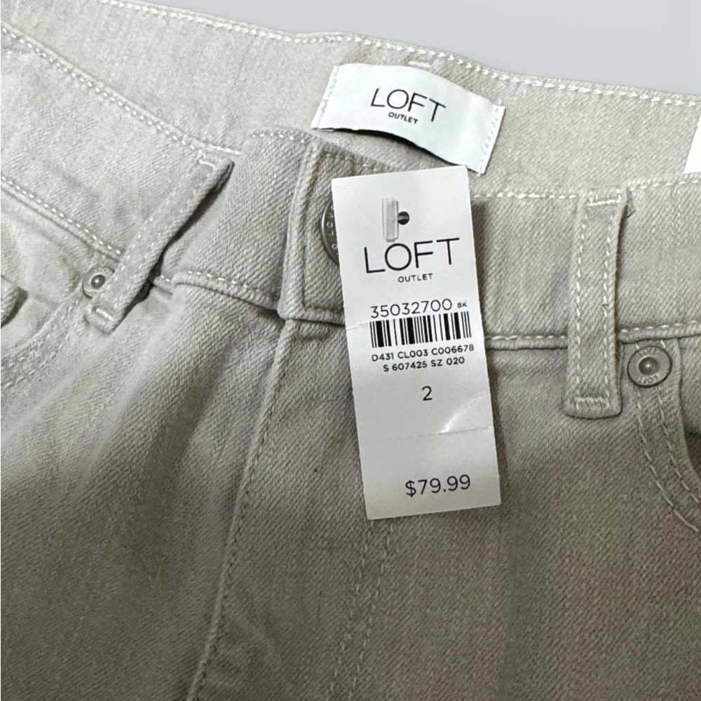 NWT LOFT Gray Straight Mid-Rise Jeans - Picture 5 of 9